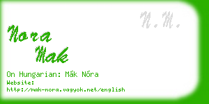 nora mak business card